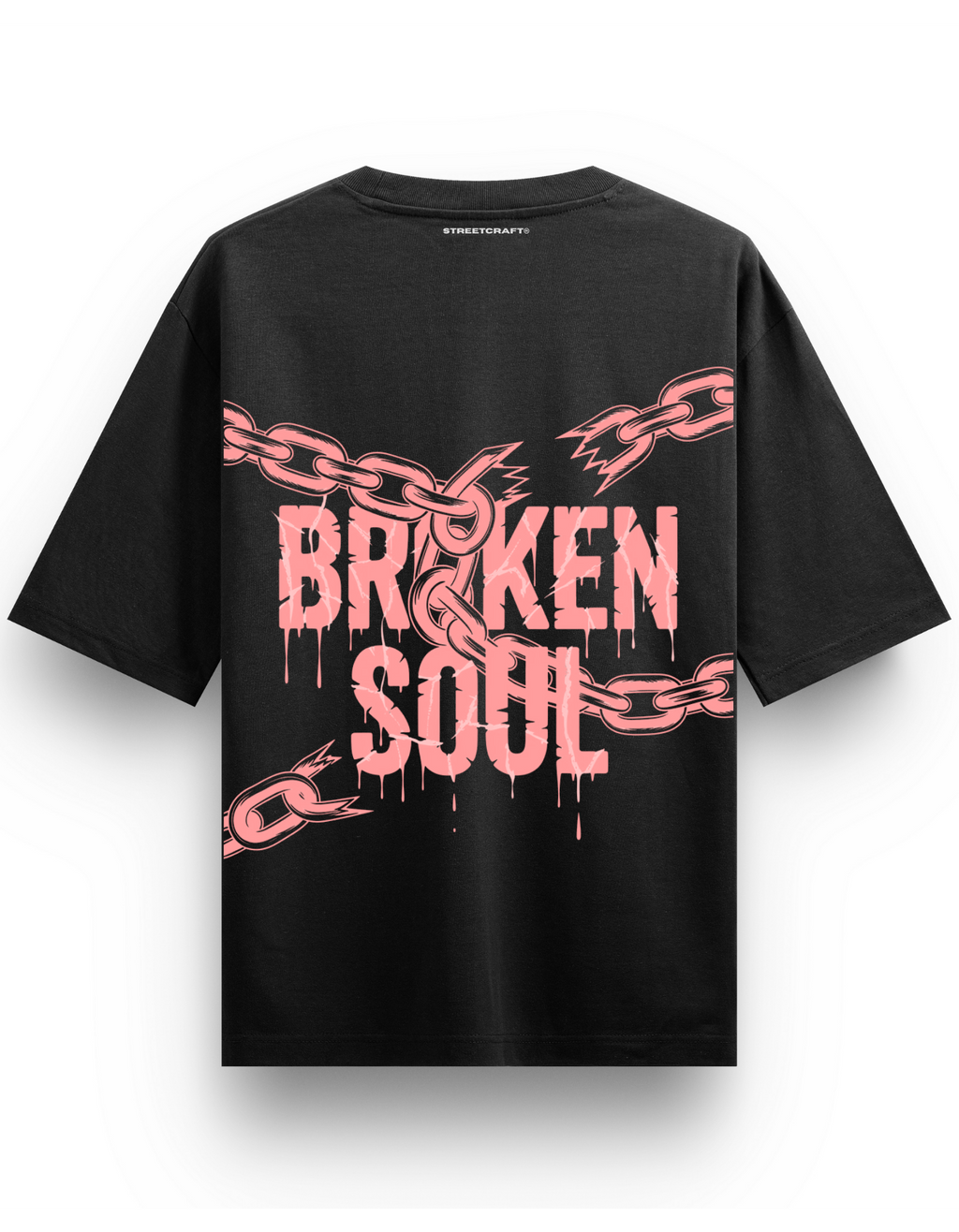 BROKEN SOUL BLACK RELAXED FIT TEE
