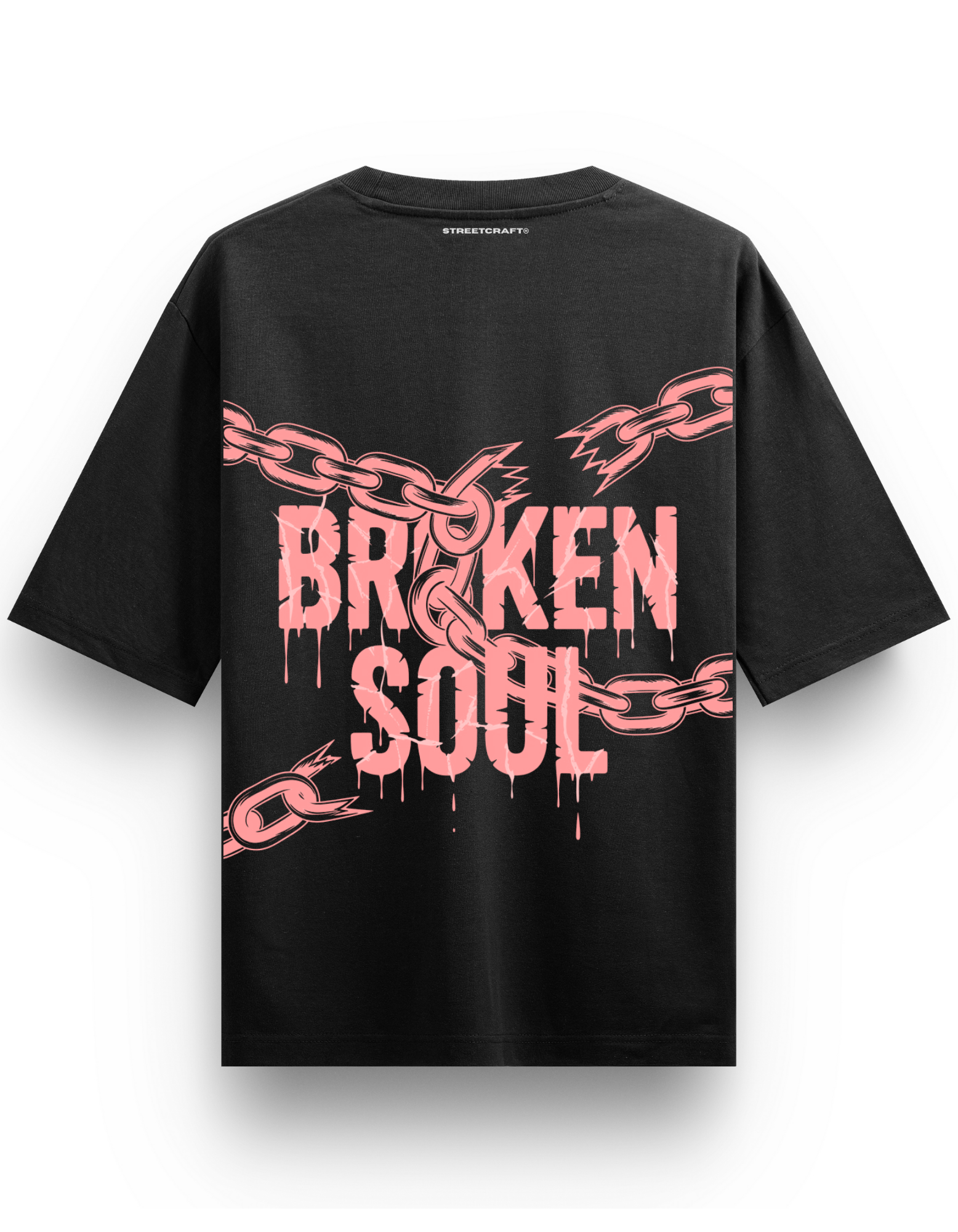 BROKEN SOUL BLACK RELAXED FIT TEE