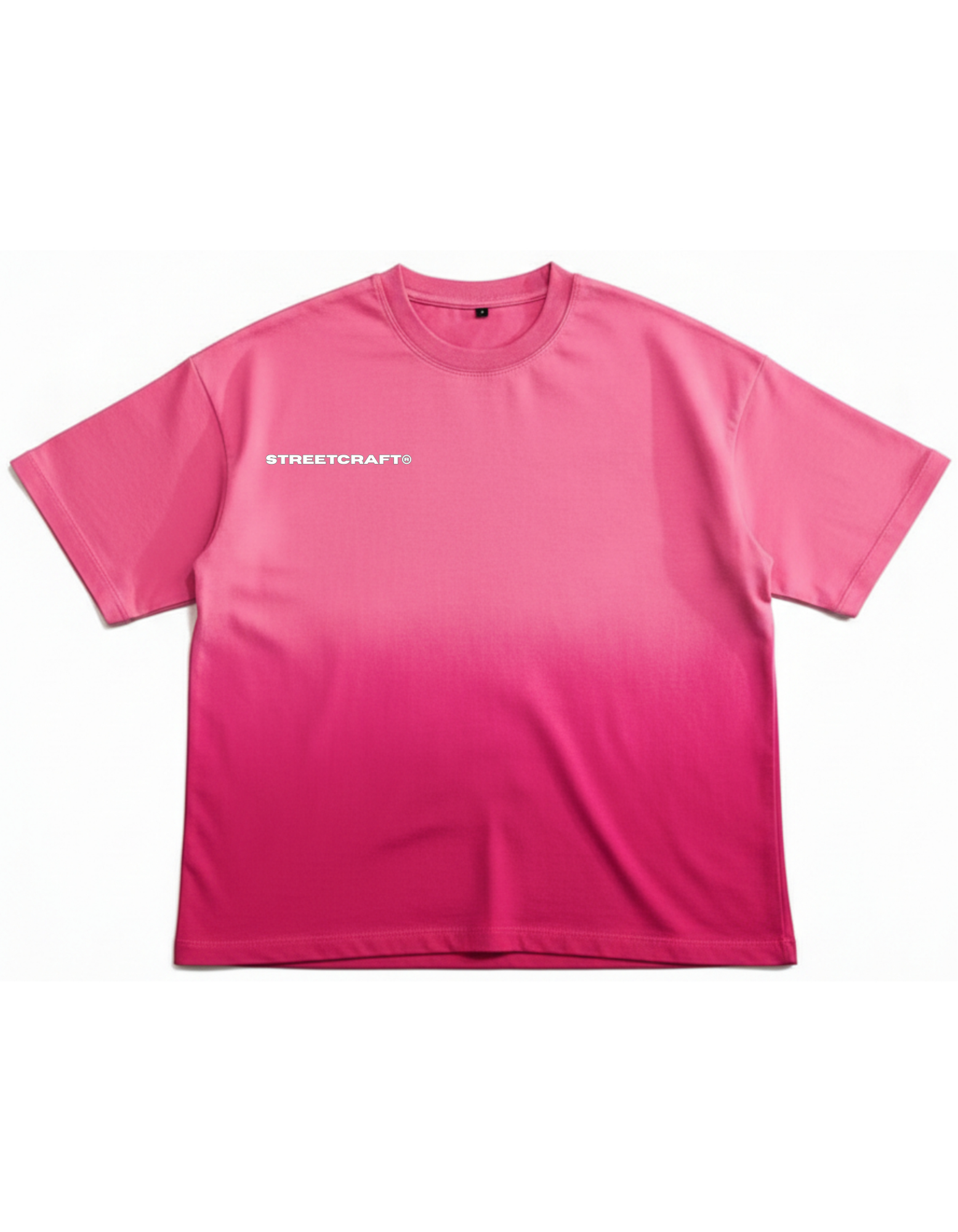 STREETCRAFT® OMBRÉ WASH BOXY TEE – PINK FADE